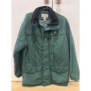 LL Bean Mens Baxter State Parka Jacket Green Vintage Field Coat Medium 02322